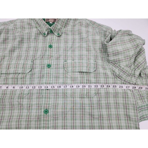 Duluth Trading Mens Green Plaid Long Sleeve Shirt Vented Fishing Hiking 2XL Tall - Picture 6 of 8
